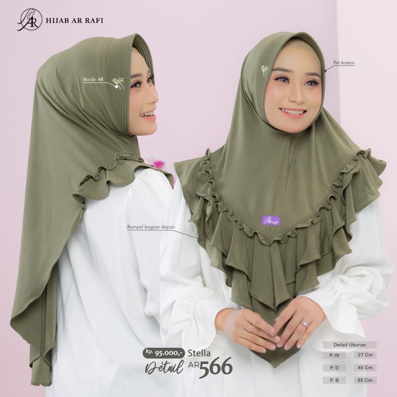 HIJAB DAILY AR566 HIJAB ARRAFI BAHAN STELLA