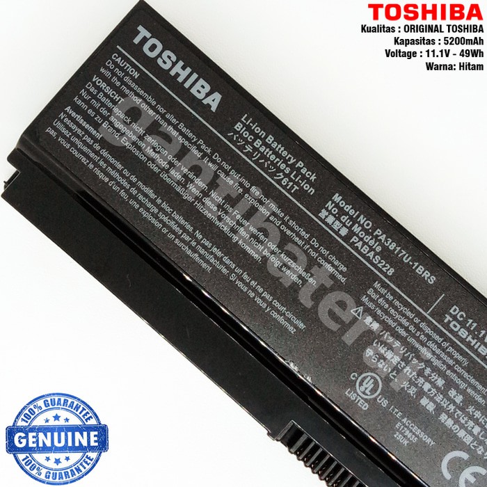 ORIGINAL Baterai Original Toshiba Satellite L730 L735 L740 L745 L770 L755