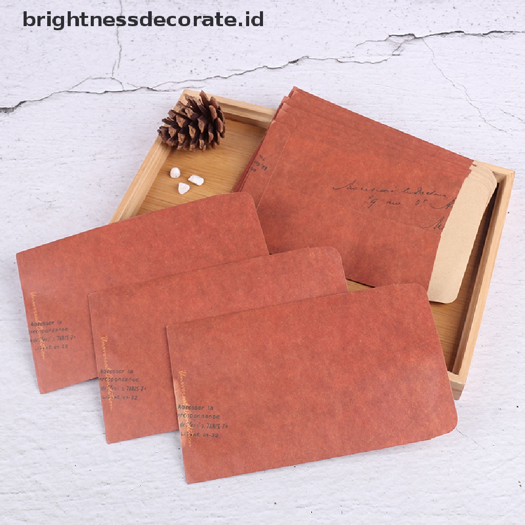 [birth] 10PCS Kraft Paper Envelope Vintage Letter Print Western Retro Package Photo [ID]