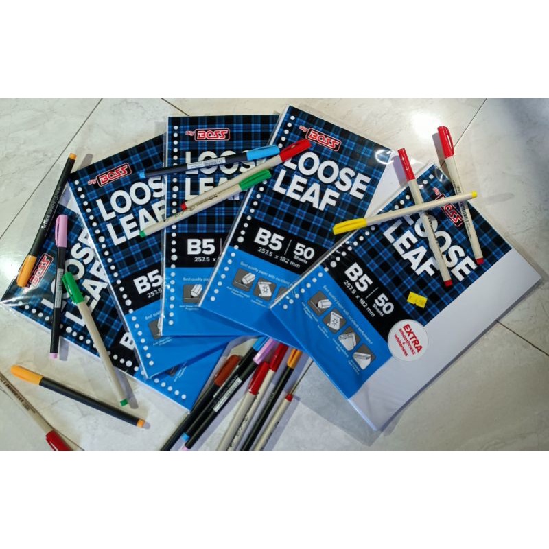 

LOOSE LEAF BIG BOSS TIDAK BERGARIS UKURAN B5 ISI 50 LEMBAR