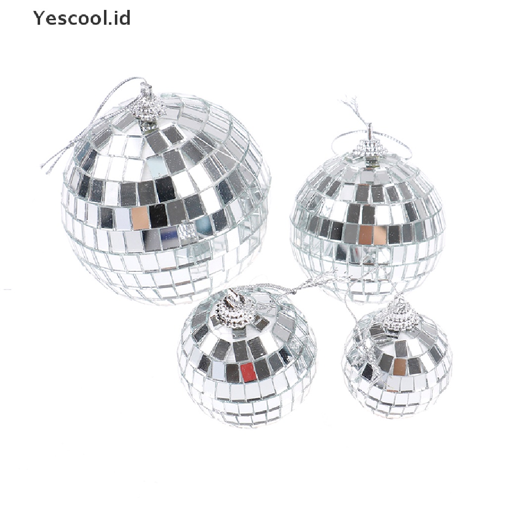 【Yescool】 Christmas Ball Ornaments 2-8cm Mini Disco Mirror Ball Christmas Tree Decoration .