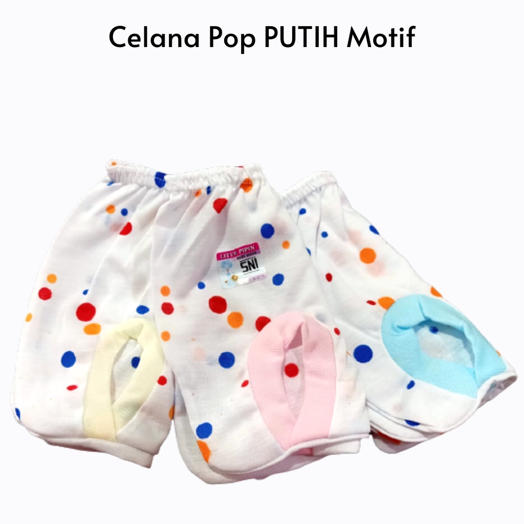 1 Pcs Celana Pop Motif Tabur Celana Kacamata PUTIH Karakter Celana Bayi Kacamata ECER Perlengkapan Bayi Baru Lahir