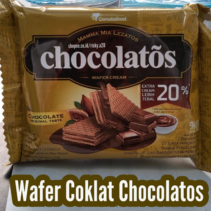 

Original Chocolatos Wafer Cream 20% Coklate Enak Cemilan Wafer 52gr