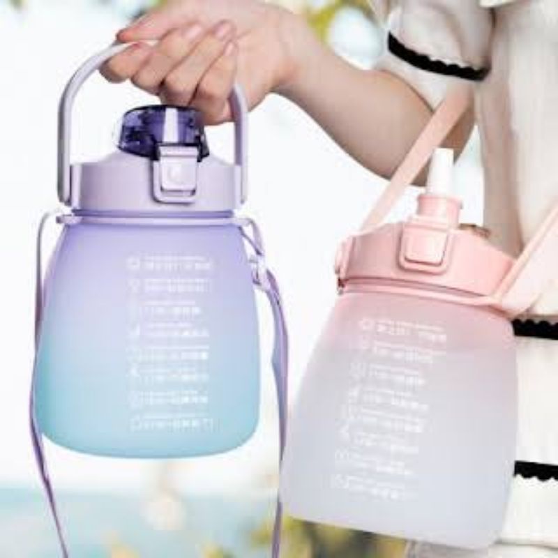 Botol Minum Gradasi Anak 1.3 Liter Free Sticker 2D Botol Minum motivasi Gradasi 1300ml