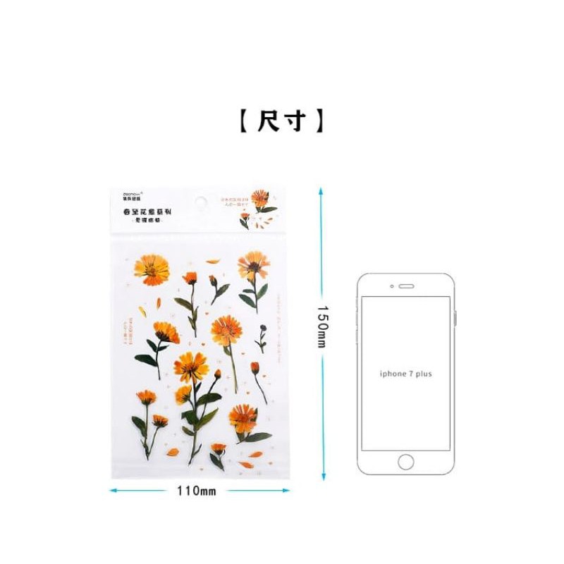 Sticker Transparan Bunga Daun Stiker Lucu Cute Sticker Scrapbook Photobook Kpop Idol Korea