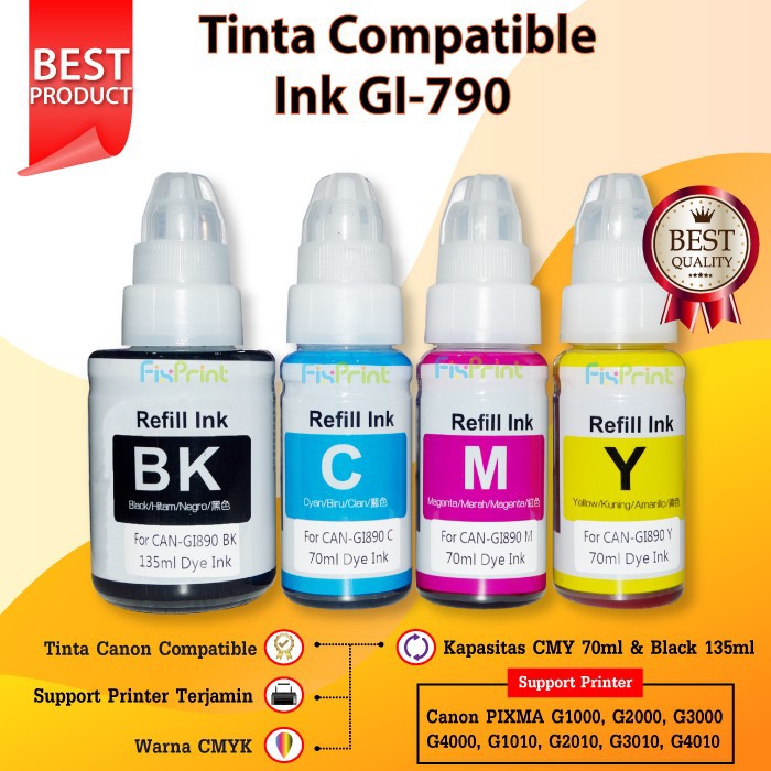 Tinta Printer Canon 790 GI790 gi790 Printer G1000 G2000