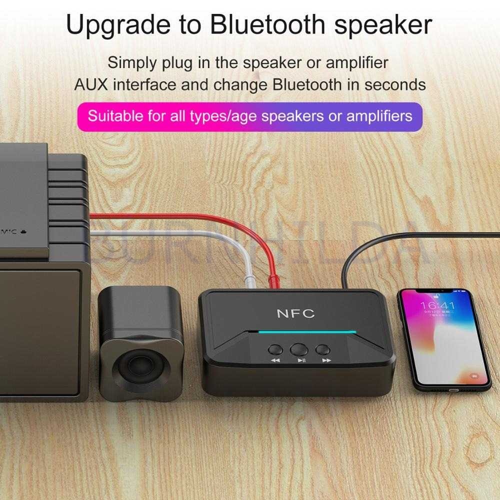 Audio Bluetooth 5.0 Receiver NFC Stereo Car Kit Speaker mobil motor burnhilda