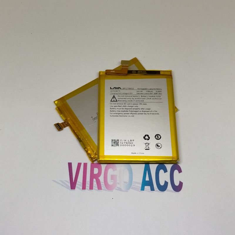 Baterai Batre Battery Lava Iris A3 Mini Model LBP12700010 Original Battery Hp