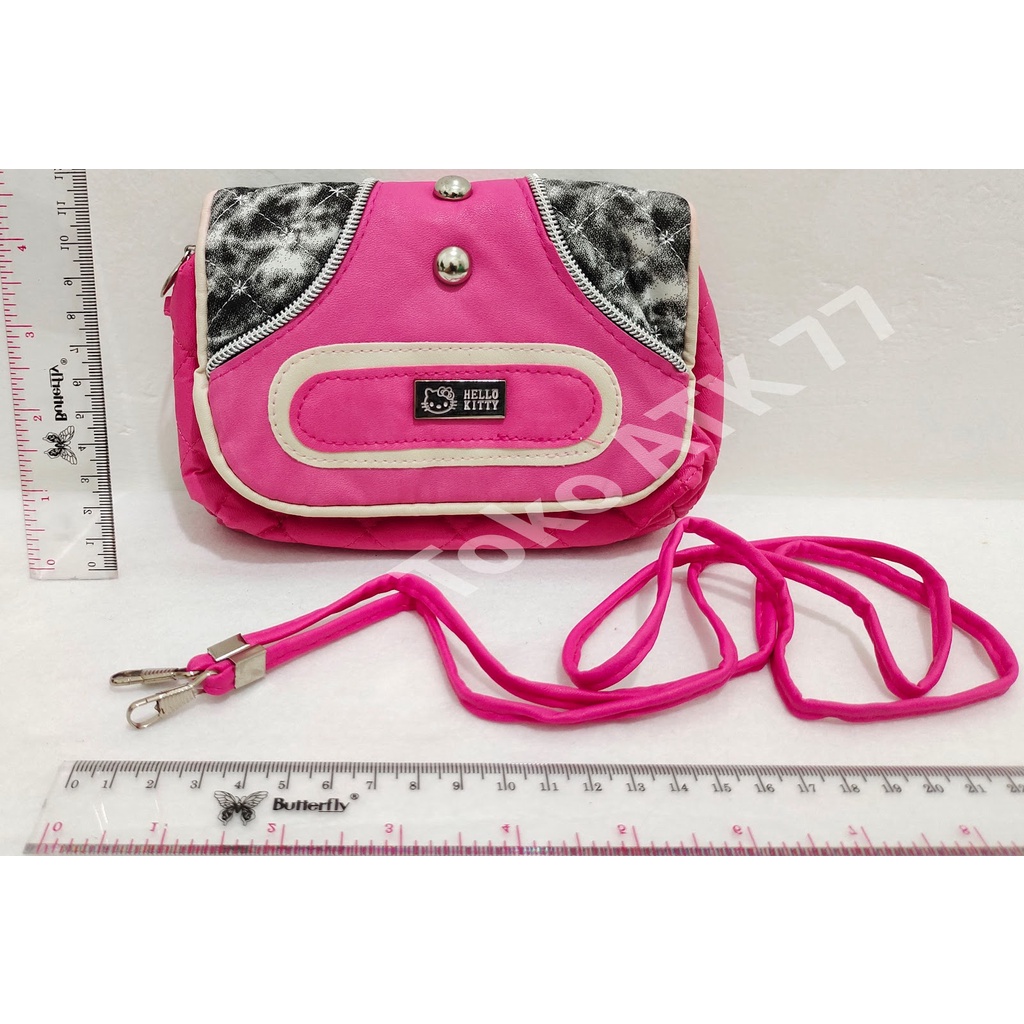 Tas Kecil Dompet Cewek ABG Lucu Soft Tali Panjang Selempang Slempang Pink Muda Pink Tua READY STOCK