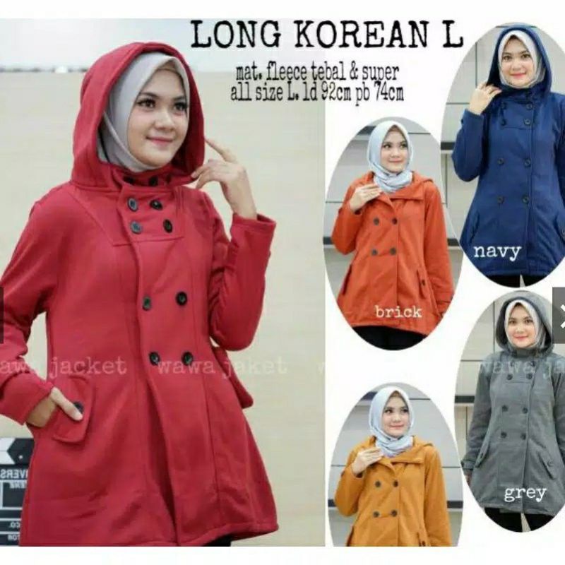 Jaket Sweater Cewe/Wanita Long Korea