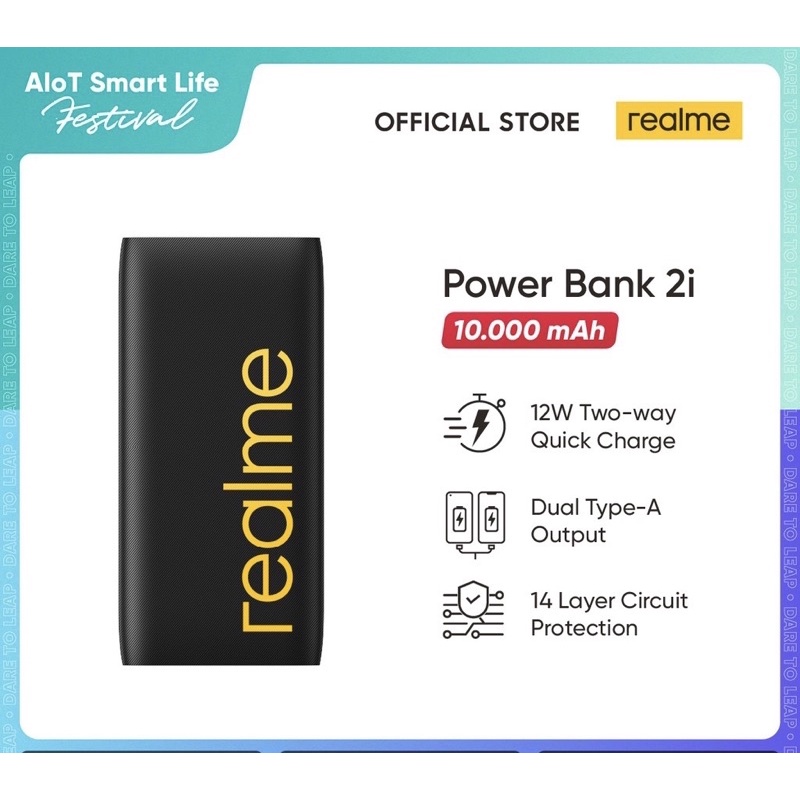 Realme Powerbank 2i 10000mAh [12W QC,Dual Output,Multi Device]