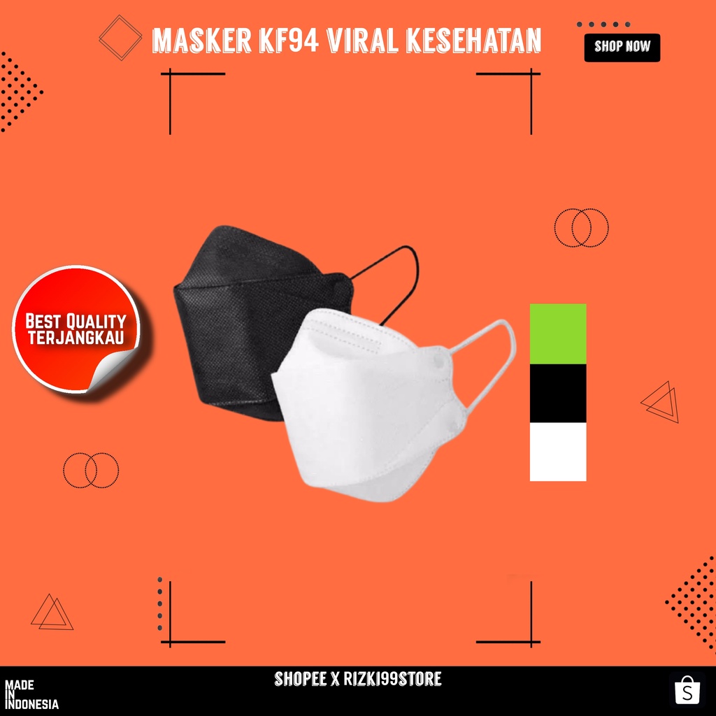 Masker KF94 KN95 Korea Duckbill Ducbil Viral Sensi Medis Earloop Kesehatan HIjab Nonhijab l Medis