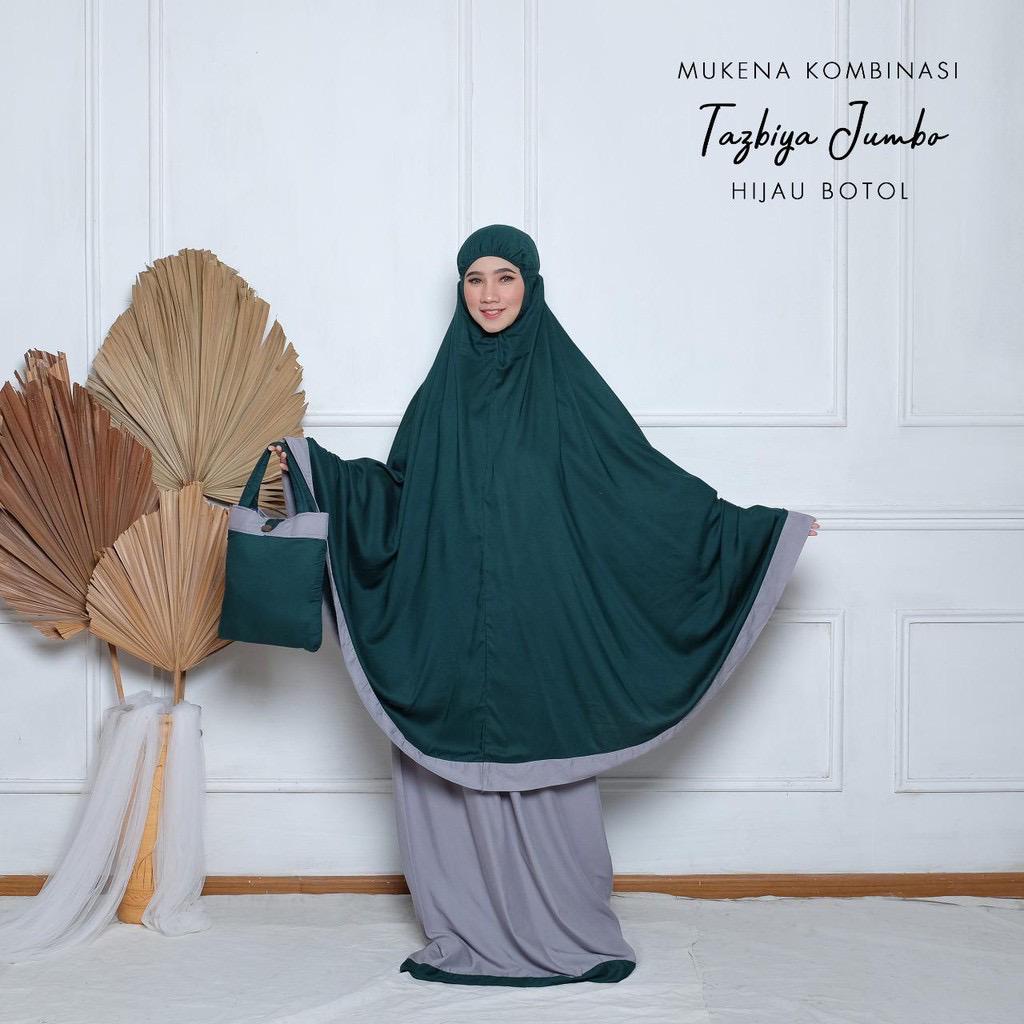 MUKENA TAZBIYA | Mukena Rayon Polos Kombinasi Jumbo