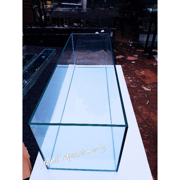 aquarium 100x50x50 10mm rimless gosok halus