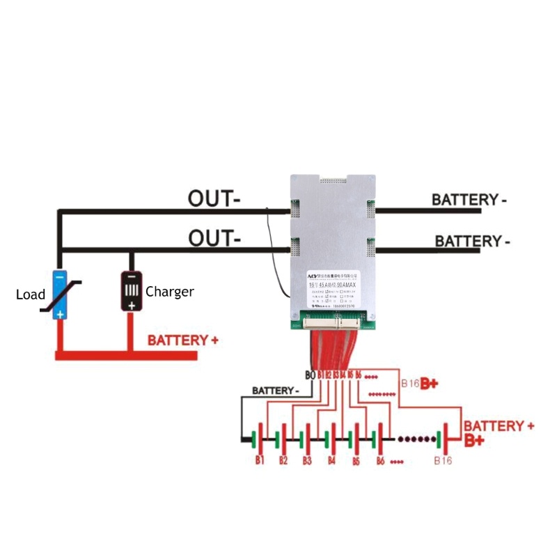 Btsg for Protection Board 16S 60V 45A Li-ion Cell Untuk Perlindungan BMS