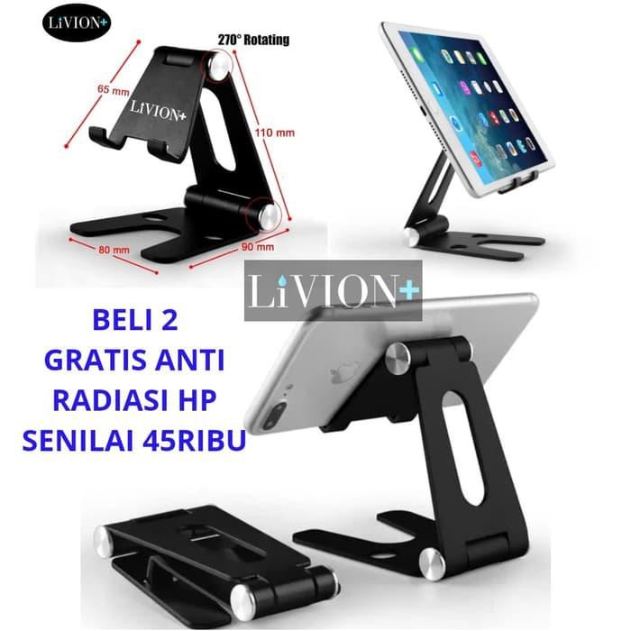 Unik Holder HP LiVION+ Dudukan HP Aluminium Stand Holder Lipat iPad Tablet Limited