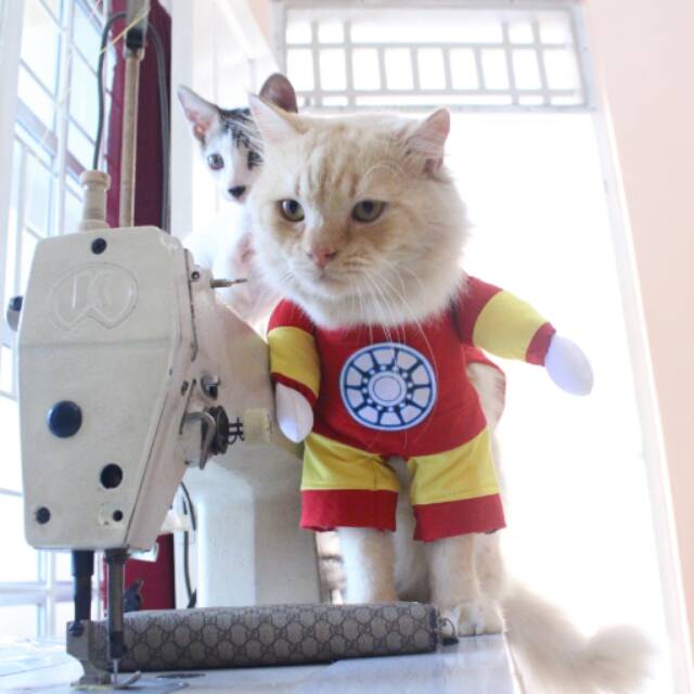 Kostum ironman untuk kucing / baju kucing anjing / kostum kucing size S M L XL