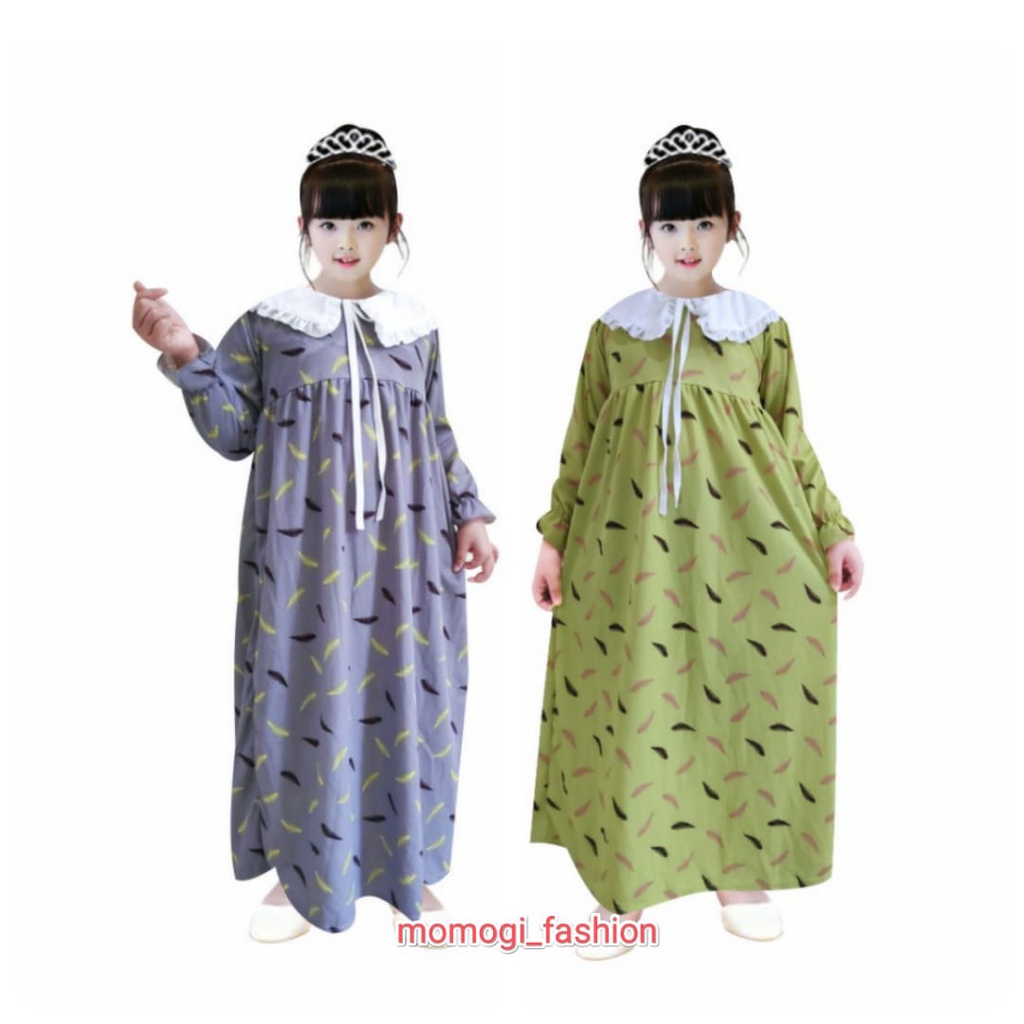 MOMOGI- GAMIS LILY KOREAN COLLAR BABYDOLL / GAMIS ANAK PEREMPUAN Usia 5th-10th