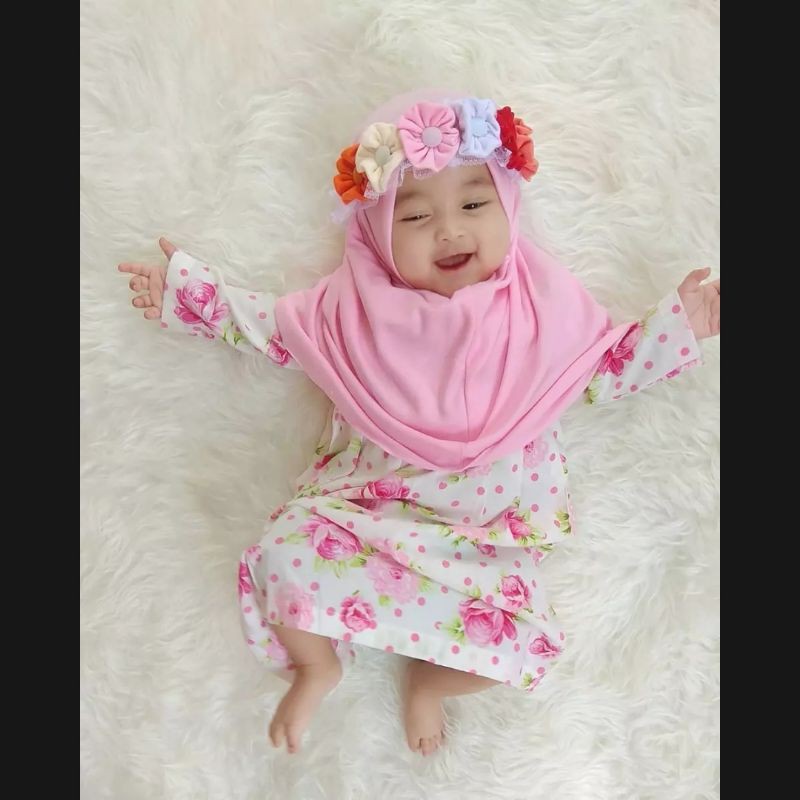 Jilbab Bunga Tila Anak bayi Instan 0-3 Tahun Bahan Lembut Adem | Hijab baby sekolah Tk newborn lucu Premium kekinian | Kerudung Perempuan Sd Terbaru 6-12 Bulan