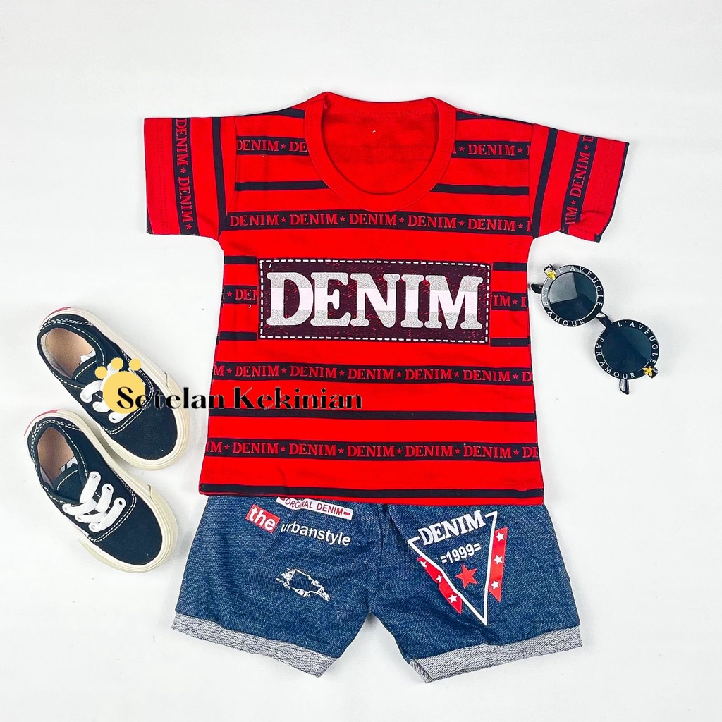 [SK] Setelan Baby Cowok 6-12bulan Baju Bayi Laki Laki Kasual Animal Set Baby Boy Celana Denim Keren