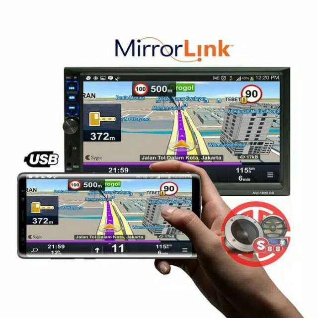 Double Din AVI Mirrorlink Video Full HD 1080p