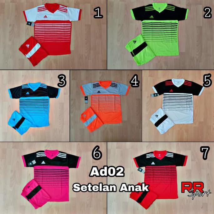 Baju Kaos Olahraga Jersey Anak Bola Setelan Futsal Volley Adidas 02