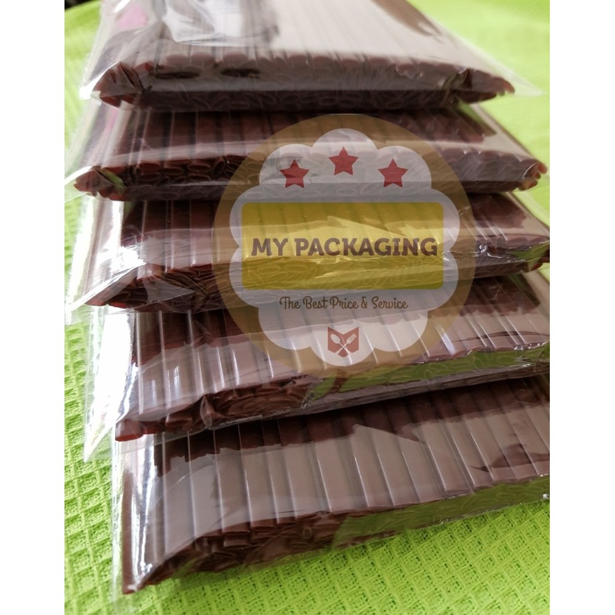 STIRRER - Sedotan Kopi / Straw Coffee / Sedotan plastik Pipih (isi 100pcs/pack)