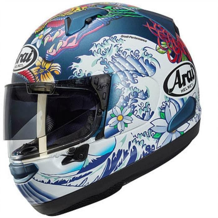 Arai Astral-X Helm Full Face - Oriental Flat Blue tools n parts
