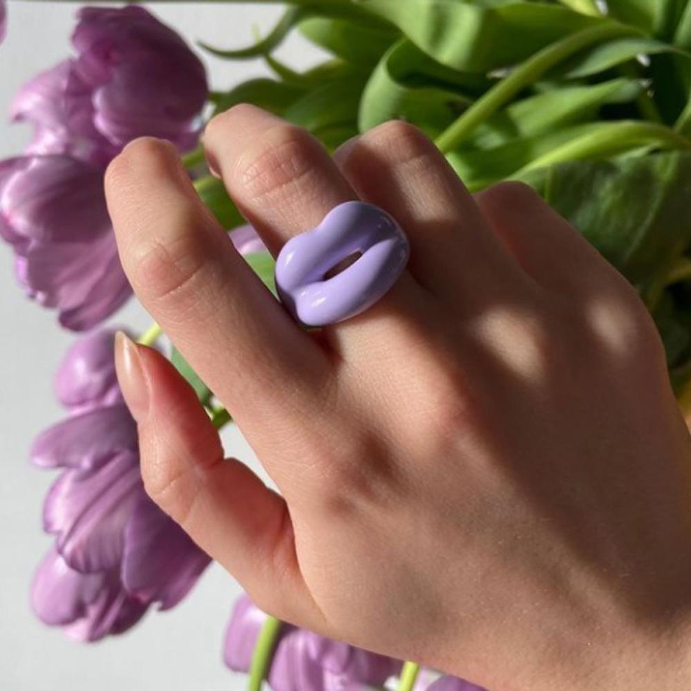 Mxbeauty Cincin Jari Kepribadian Vintage Geometris Persegi Bahan Akrilik Untuk Perhiasan Fashion Wanita