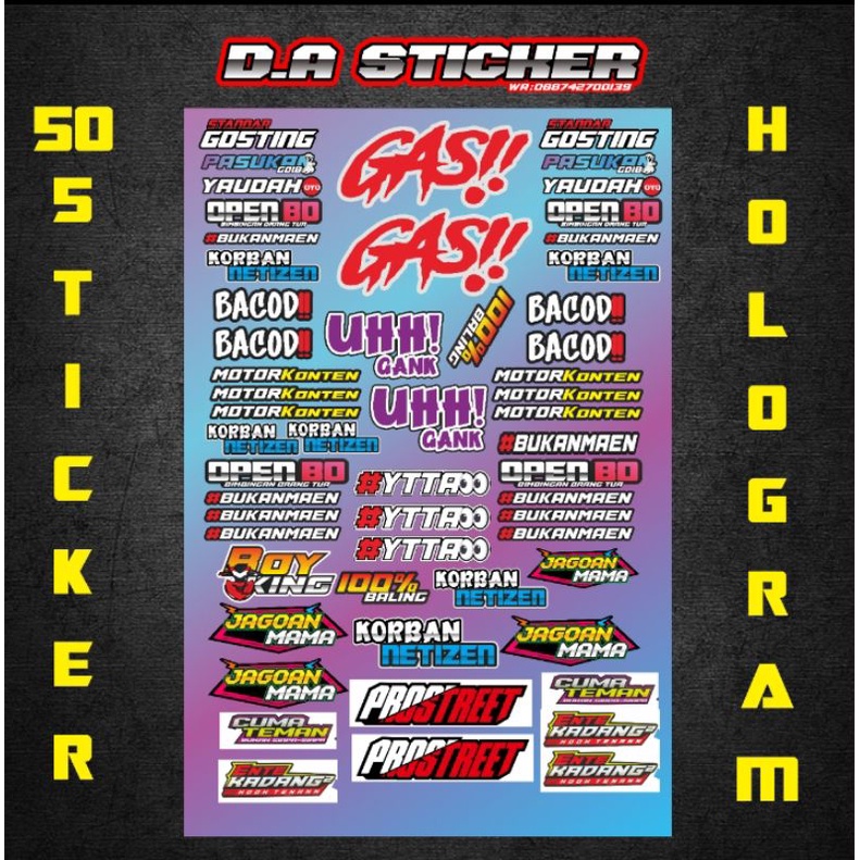 

STICKER HOLOGRAM KEREN TERMURAH ISI 50 STICKER