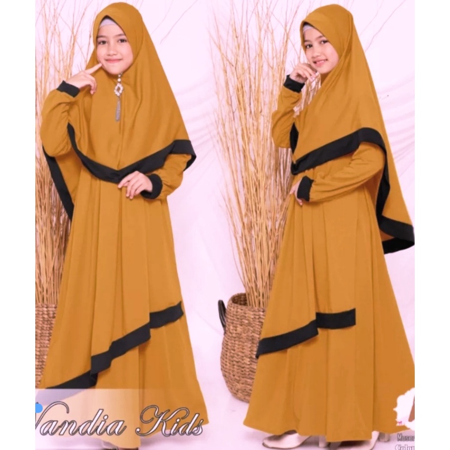 Gamis Anak (free Jilbab) usia 9 - 11 tahun /baju gamis anak muslim SYARI/gamis muslimah