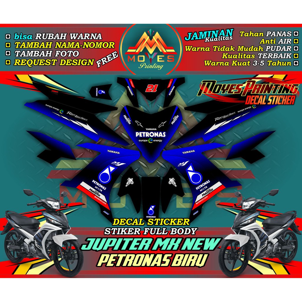 decal jupiter mx new 135 petronas stiker jupiter mx sticker mx new 135 petronas biru