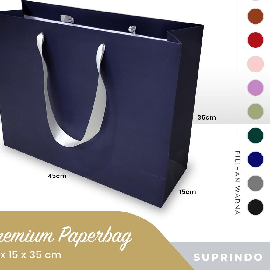 

Berkualitas! PAKET MIN. 40 PCS PAPER BAG JUMBO 45 x 15 x T35 CM !!