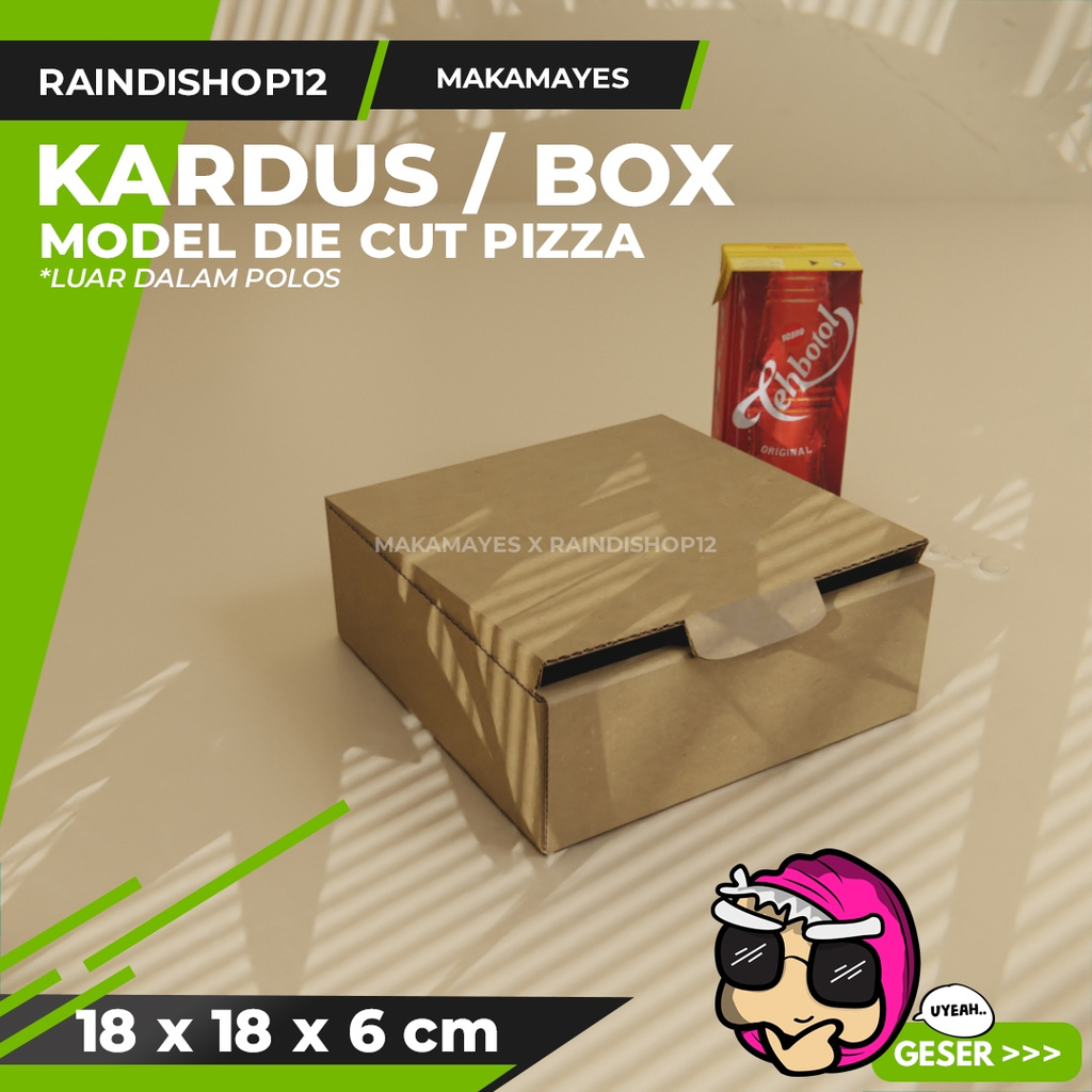 

(MIN 10 PCS) BOX 18 X 18 X 6 CM KARDUS DIE CUT PIZZA KEMASAN PACKAGING KADO