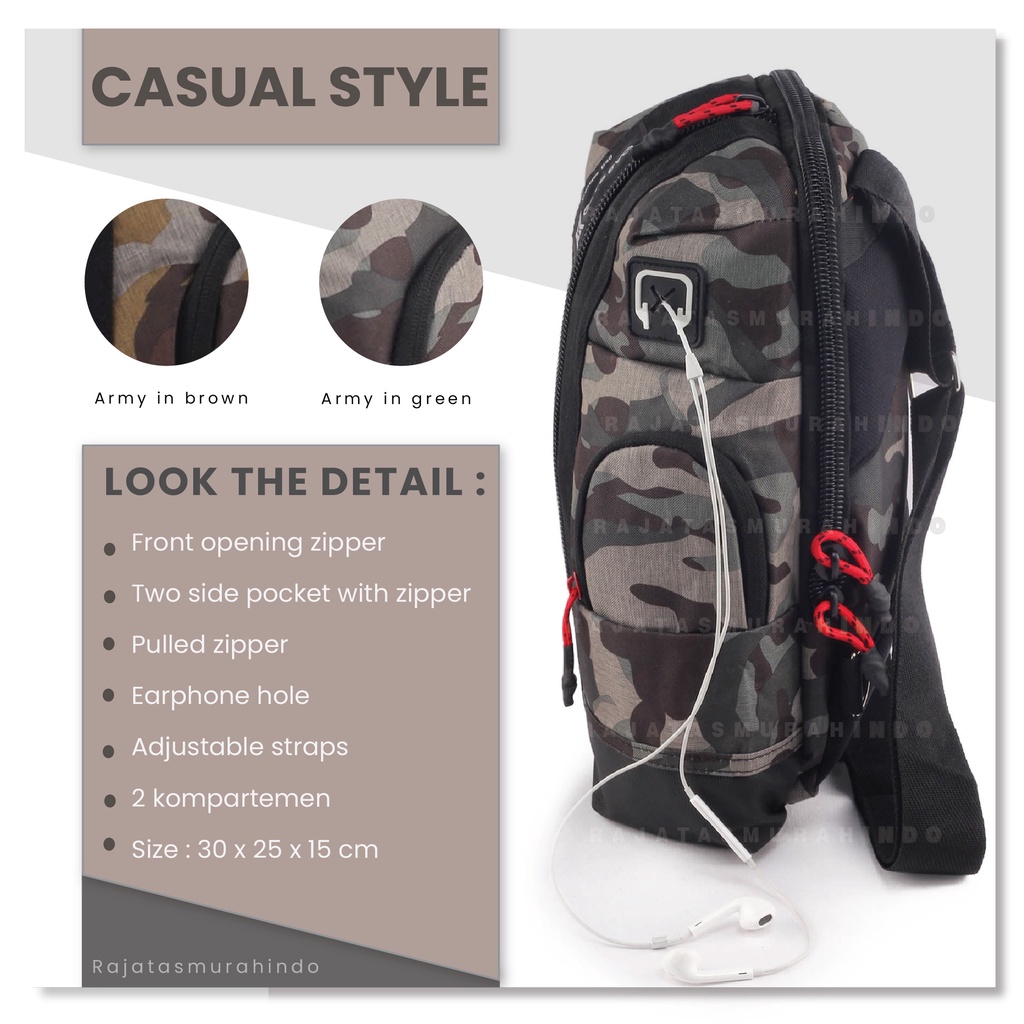 PTS - GEAR BAG SOLDIER 13126 - Travel Bag Waistbag Camouflage Tas Selempang Pria Slingbag Best Quality