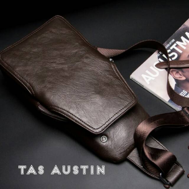 [IMPORT] Tas Selempang Kulit Pria AUSTIN (Ada Bolongan Mp3) MAR2