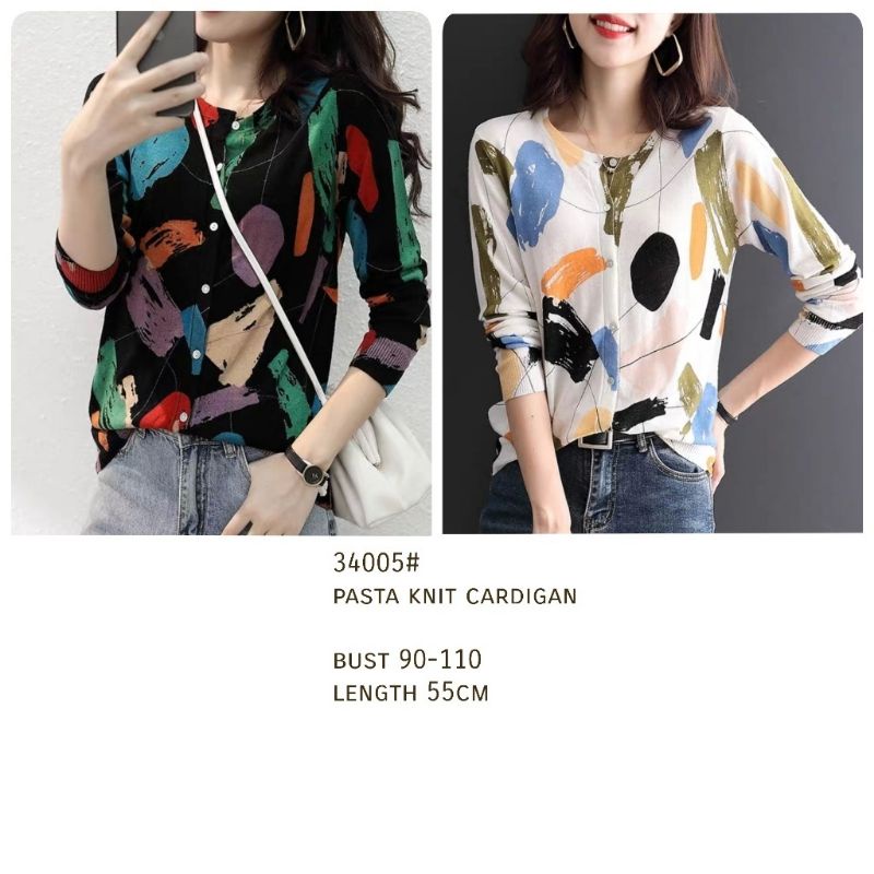 BLOUSE KNIT CARDI PASTA KODE 34005/IMPORT