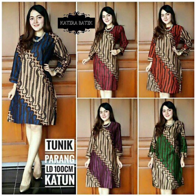 TUNIK BATIK PARANG BIG SIZE TUNIC BATIK CEWEK SERAGAM BATIK KERJA MONICA #3 BATIK JUMBO MUSLIM BESAR