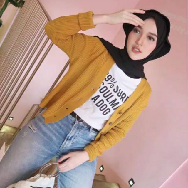 Cardigan crop rajut/wili cardi