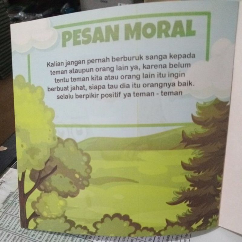 buku seri dongeng teladan dari negri buah full color 24 halaman (19×19cm)