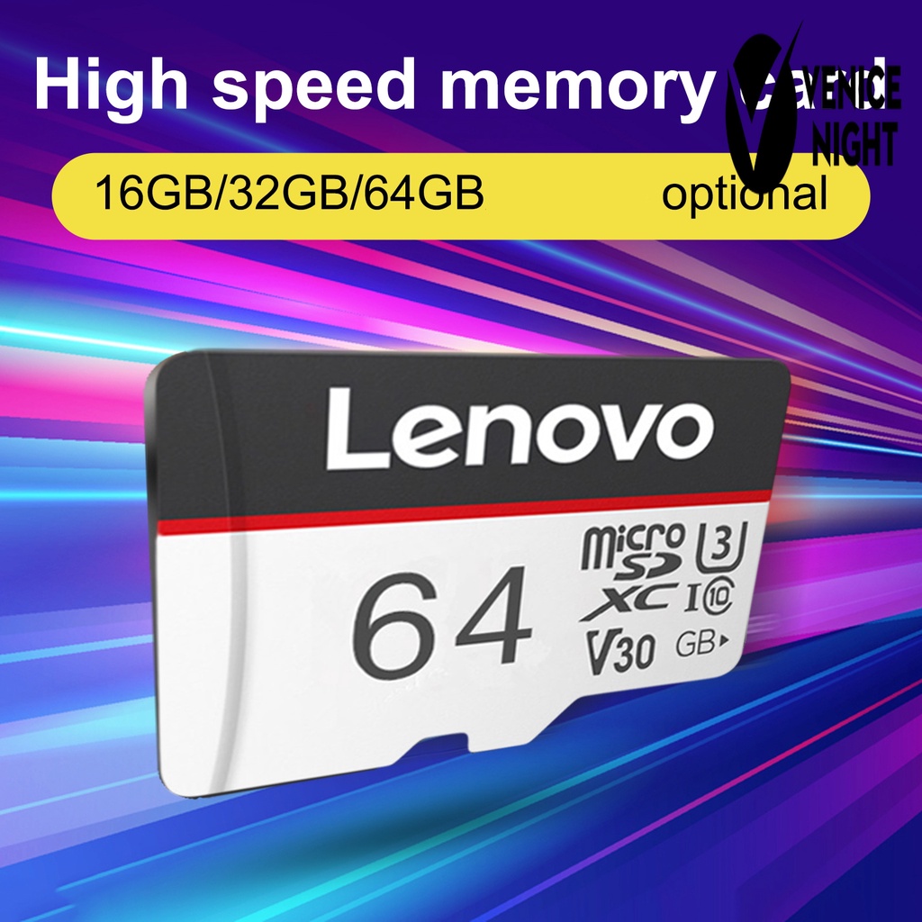 (SC) Lenovo 16GB 32GB 64GB Memory Card U3 High Speed Portable SD Card TF Flash Penyimpanan