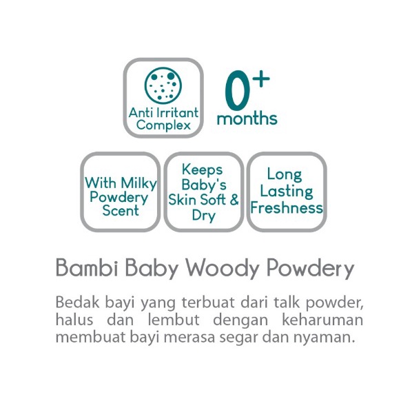 Bambi Baby Powder with Licorice &amp; Chamomile - Woody Powdery 250gr