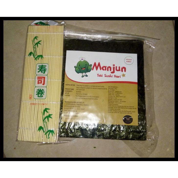 

HOT SALE Paket Sushi Nori 50s + Makisu | lembaran rumput laut seaweed roasted terjamin