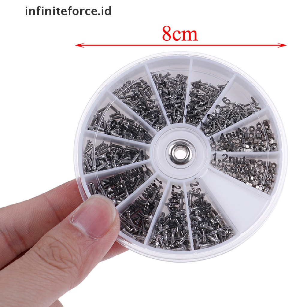 (Infiniteforce.Id) 1000pcs / Set Sekrup + Mur + Obeng Untuk Reparasi Jam Tangan