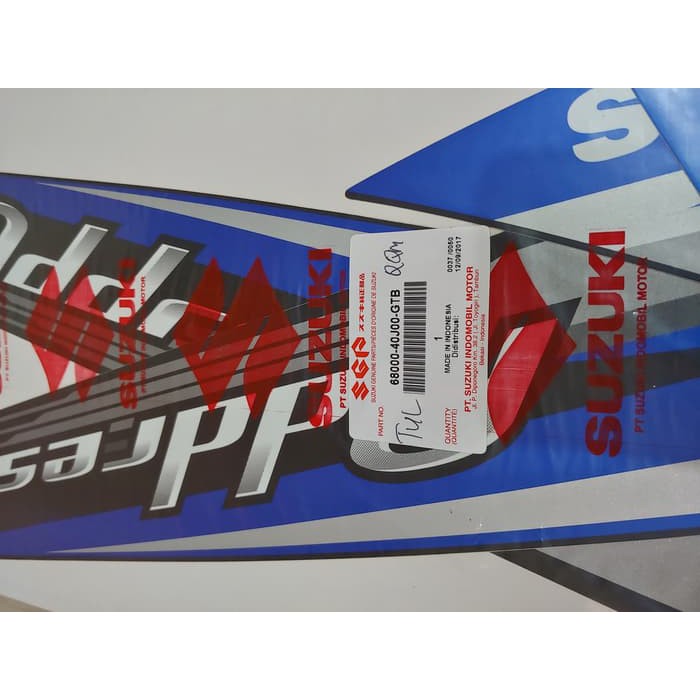 Striping Suzuki Address 2014 Hitam Biru Original