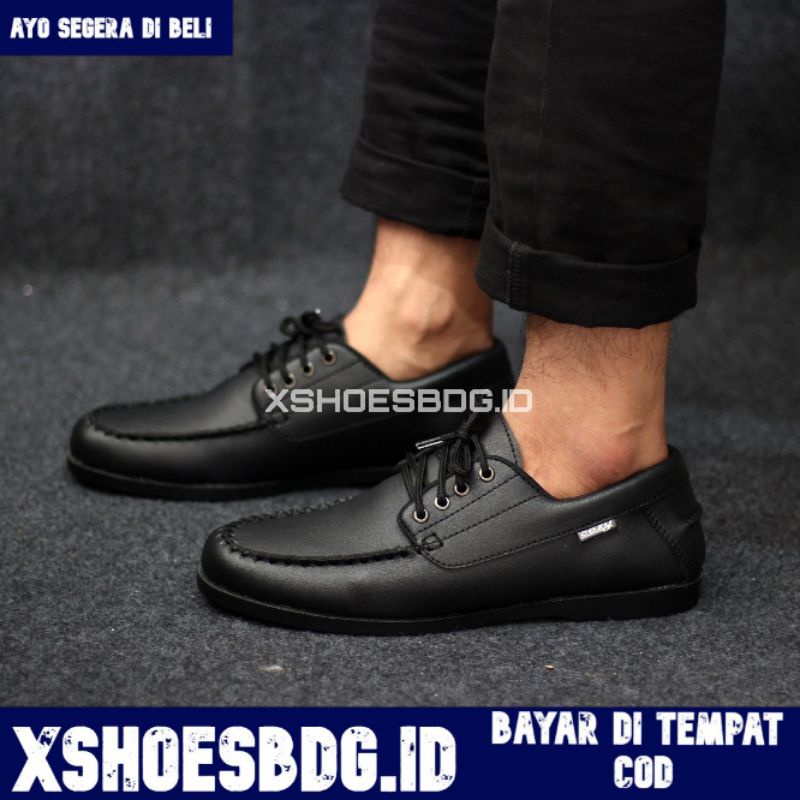 Monza Sepatu Formal Pantofel Pria Hitam Tali Kerja Kantor Kuliah Fashion Original