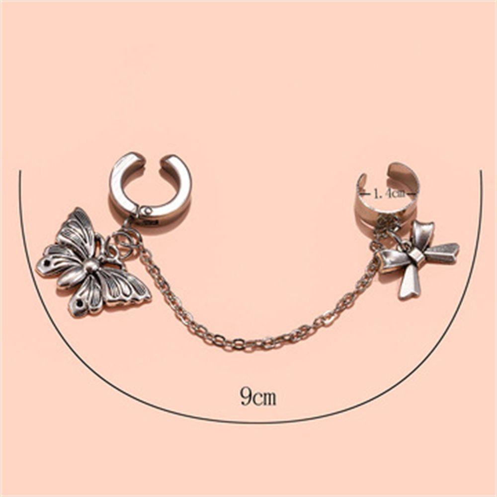 Lily Butterfly Earrings Shiny Butterfly Klip Pesona Perhiasan Hadiah