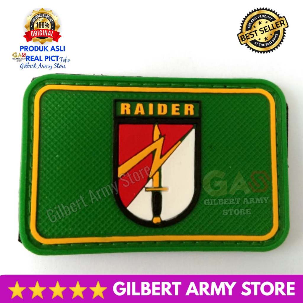 Grosir Logo Patch Ruber Karet Logo Tempelan  Kesatuan Tni Militer Murah GILBERT ARMY STORE Raider