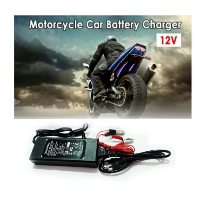 adaptor charger aki 12v 12a motor mobil smart baterai auto 120w 10v 240v amp volt 12 ah accue