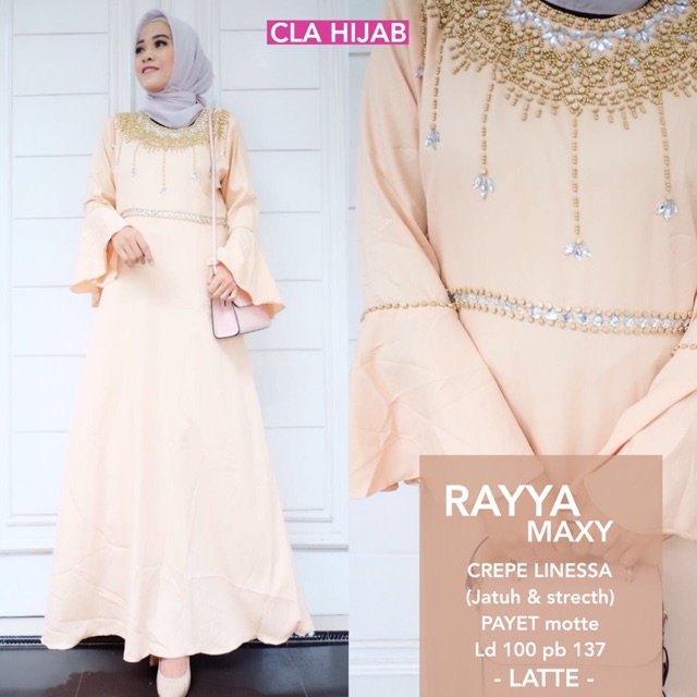 Rayya Maxy - Dress Gamis Abaya Mewah Payet Mote Mutiara